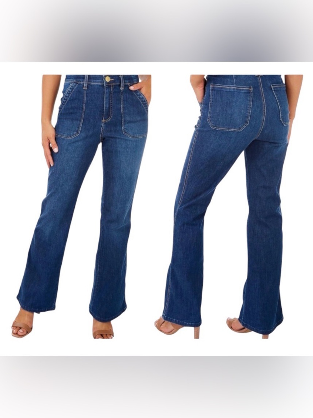 Democracy Hi-Rise Ab-technology Flare Leg Jeans Womens 8 Stretch